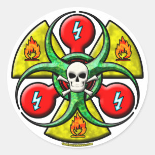 Waarschuwing voor extreme gevaren ronde sticker