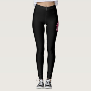 Waarschuwing voor Faith Pink Flower Breast Cancer Leggings