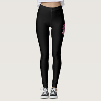 Waarschuwing voor Faith Pink Flower Breast Cancer Leggings