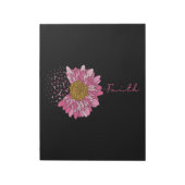 Waarschuwing voor Faith Pink Flower Breast Cancer Notitieblok (Linkerzijde)