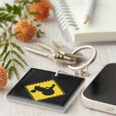 Waarschuwing voor Funny Boerderij Tractor Road Sleutelhanger (Voorkant Rechts)