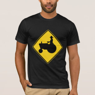 Waarschuwing voor Funny Boerderij Tractor Road T-shirt