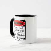 Waarschuwing voor funny Coffee-Mok Mok (Voorkant links)