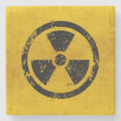 Waarschuwing voor gevaar bij straling stenen onderzetter (Voorkant)