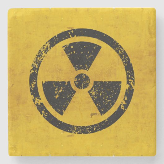 Waarschuwing voor gevaar bij straling stenen onderzetter (Voorkant)