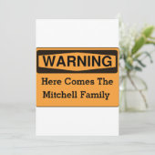 Waarschuwing voor gezinshereniging binnen de famil kaart (Staand voorkant)