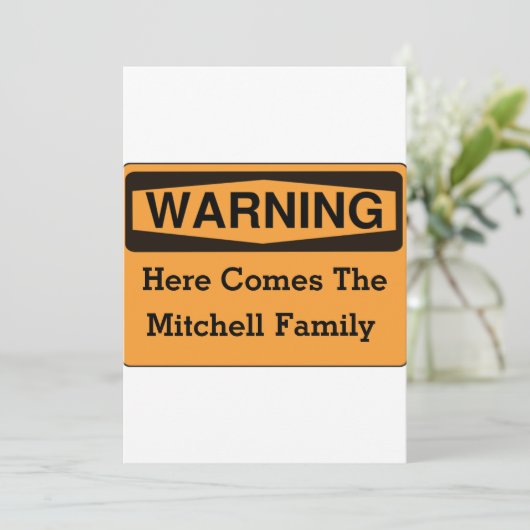 Waarschuwing voor gezinshereniging binnen de famil kaart (Staand voorkant)