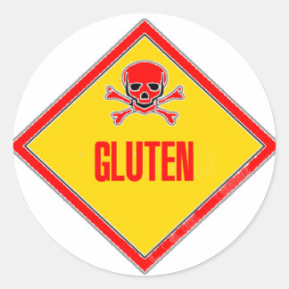 Waarschuwing voor glutengif ronde sticker