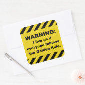 Waarschuwing voor Golden Rule - Trekkers - Square Vierkante Sticker (Envelop)