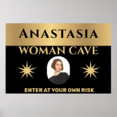 Waarschuwing voor goudzwart bij vrouwen Aanpassen Poster (Voorkant)