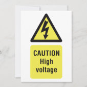 Waarschuwing voor hoogspanningswaarschuwingssignaa kaart (Voorkant)