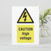 Waarschuwing voor hoogspanningswaarschuwingssignaa kaart (Staand voorkant)