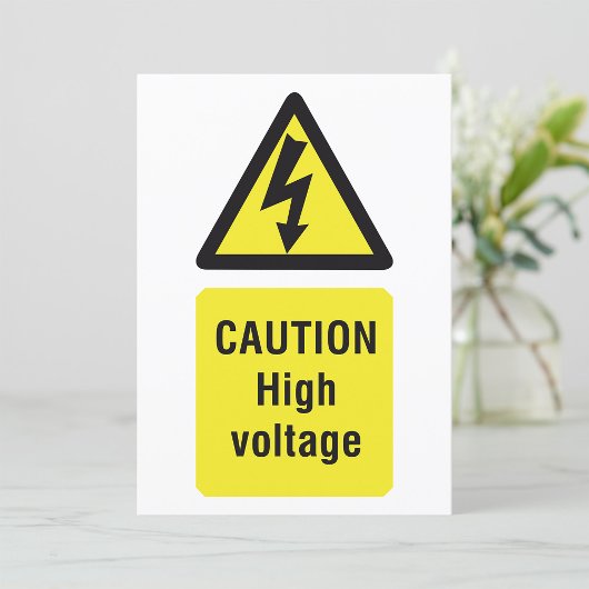 Waarschuwing voor hoogspanningswaarschuwingssignaa kaart