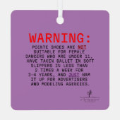 Waarschuwing voor hotroze metalen Ornament (Achterkant)