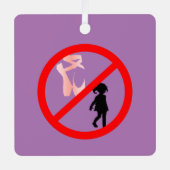 Waarschuwing voor hotroze metalen Ornament (Voorkant)