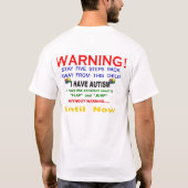 Waarschuwing voor jongeren met autisme t-shirt (Achterkant)