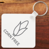 Waarschuwing voor maïsvrije allergie sleutelhanger (Achterkant)