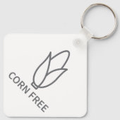 Waarschuwing voor maïsvrije allergie sleutelhanger (Achterkant)