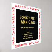 Waarschuwing voor man grot Folie Folie Afdrukken (Laagn)