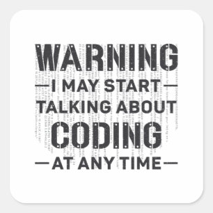 Waarschuwing voor medische codeerapparaten Ik kan  Vierkante Sticker