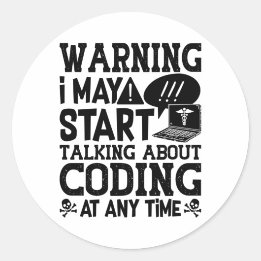 Waarschuwing voor medische codering Ik kan beginne Ronde Sticker (Voorkant)