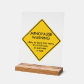 Waarschuwing voor menopauze acryl bord (Hoek)