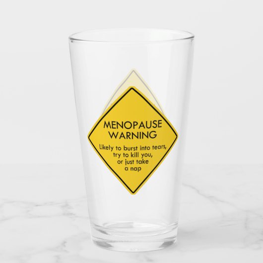 Waarschuwing voor menopauze glas (Achterkant)