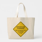 Waarschuwing voor menopauze grote tote bag (Achterkant)