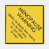 Waarschuwing voor menopauze magneet (Voorkant)