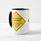 Waarschuwing voor menopauze mok (Voorkant links)