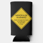 Waarschuwing voor menopauze seltzer blikjeskoeler (Achterkant)