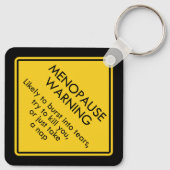 Waarschuwing voor menopauze sleutelhanger (Achterkant)