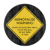 Waarschuwing voor menopauze snijplank (Voorkant)