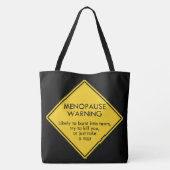 Waarschuwing voor menopauze tote bag (Achterkant)