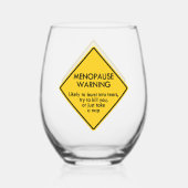 Waarschuwing voor menopauze wijnglas zonder voet (Achterkant)