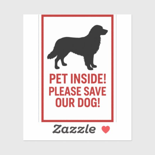 Waarschuwing voor noodgevallen bij huisdieren sticker (Vel)