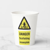 Waarschuwing voor onvolledige plaats van gevaarsca papieren bekers (Voorkant)