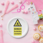 Waarschuwing voor onvolledige plaats van gevaarsca papieren bordje (Feest)