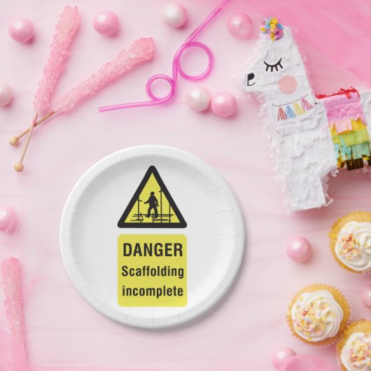 Waarschuwing voor onvolledige plaats van gevaarsca papieren bordje (Feest)