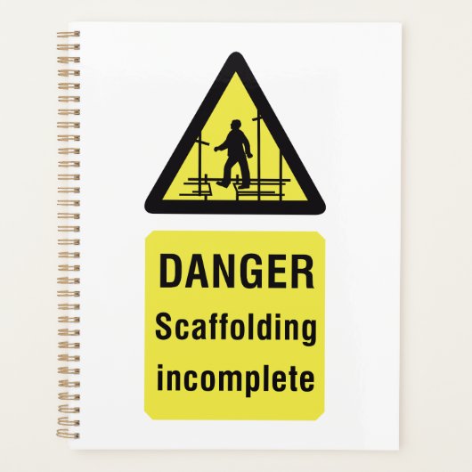 Waarschuwing voor onvolledige plaats van gevaarsca planner (Voorkant)