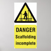Waarschuwing voor onvolledige plaats van gevaarsca poster (Voorkant)