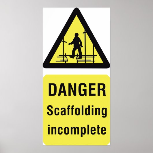 Waarschuwing voor onvolledige plaats van gevaarsca poster (Voorkant)