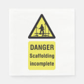 Waarschuwing voor onvolledige plaats van gevaarsca servet (Voorkant)