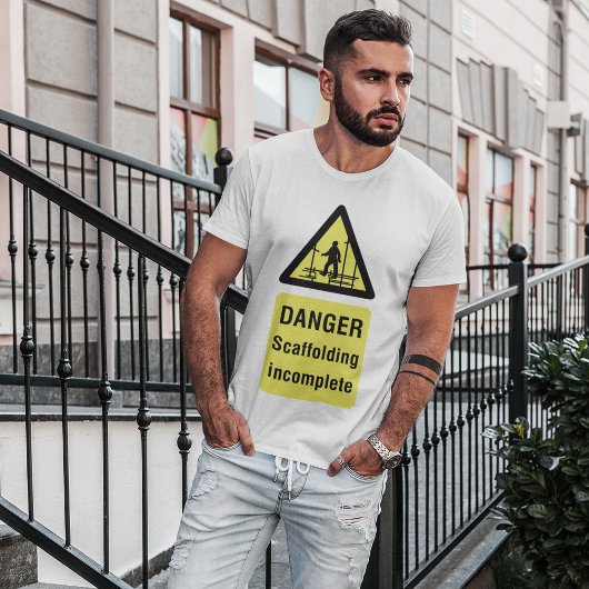 Waarschuwing voor onvolledige plaats van gevaarsca t-shirt