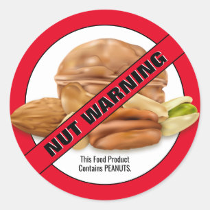 Waarschuwing voor panut Nut Allergie Ronde Sticker