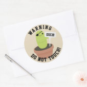Waarschuwing voor plant van cactus ronde sticker (Envelop)
