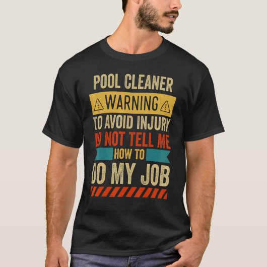 Waarschuwing voor poolreinigers ter voorkoming van t-shirt (Voorkant)
