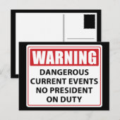 waarschuwing voor president op dienst briefkaart (Voorkant / Achterkant)