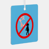 Waarschuwing voor puntenschoenen: Sky Blue Metalen Ornament (Voorkant Rechts)