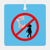 Waarschuwing voor puntenschoenen: Sky Blue Metalen Ornament (Voorkant)